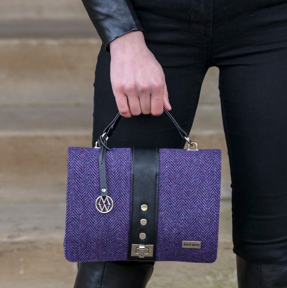 Mucros Weavers Purple Herringbone Handbag